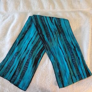 Blue and Black Striped Scarf